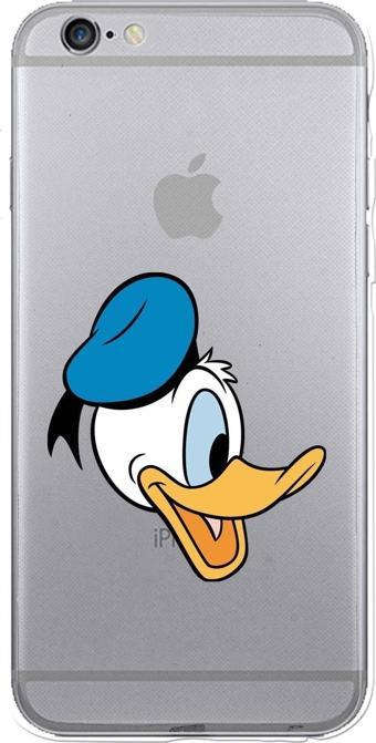 Printify Apple Iphone 6S Plus Uyumlu Kamera Korumalı Kapak Donald Duck Tasarımlışeffaf Kılıf