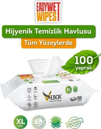 Vebox Easy Wet Wipes Yüzey Temizleme Havlusu 100 Yaprak