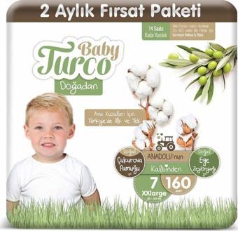 Baby Turco Doğadan 7 Numara Xxlarge 160 Adet