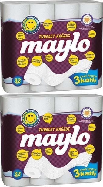 Maylo Tuvalet Kağıdı Süper 3 Katlı 64 Lü Set (2PK*32)