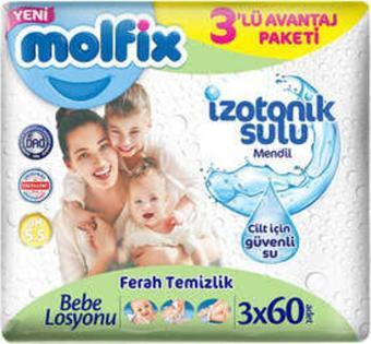 Molfix İzotonik Islak Havlu Ferah Temizlik 3'lü Paket 180 Yaprak