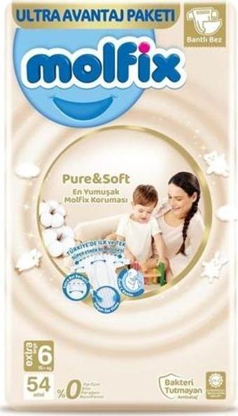 Molfix Pure & Soft Bebek Bezi X-Large 6 No 54 Lü