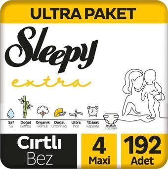 Sleepy Extra Günlük Aktivite Bezi 4 Numara Maxi 192 Adet 7-14 kg