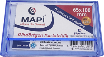 MAPİ AKRİLİK KARTVİZİTLİK DİKDÖRTGEN ŞEFFAF LACİVERT 65X108