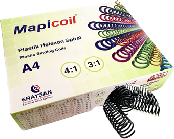 MAPİCOİL 4:1 PLASTİK HELEZON SPİRAL 20MM SİYAH 100 AD. 48 LOP