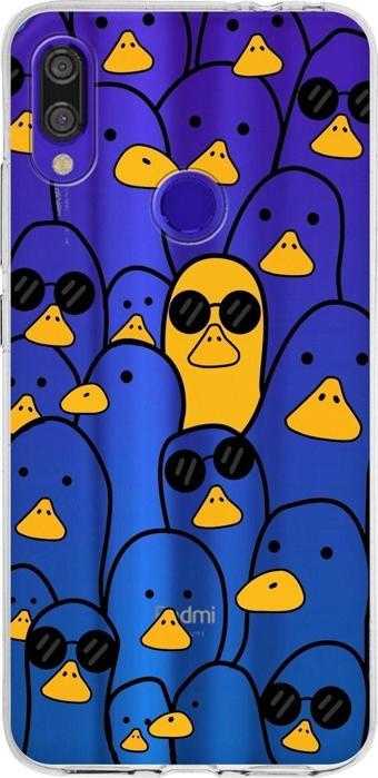 Printify Xiaomi Redmi Note 7 Pro Uyumlu Kapak Duck Tasarımlı Şeffaf Silikon Kılıf