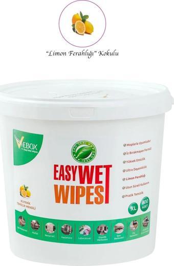 Vebox Easy Wet Wipes Kova Islak Mendil Limon Ferahlığı Eco 300 Yaprak