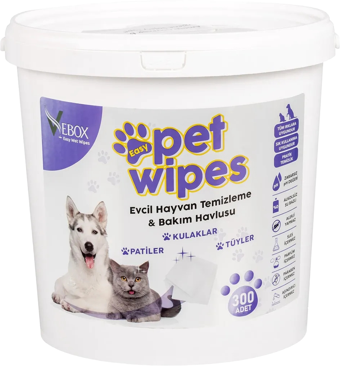 Vebox Easy Pet Wipes Islak Kova Mendil 300 Adet