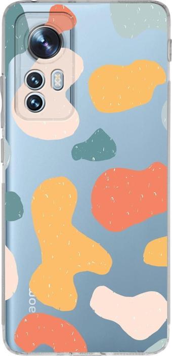 Printify Xiaomi Mi 12 Uyumlu Kamera Korumalı Kapak Grunge Tasarımlı Şeffaf Silikon Kılıf