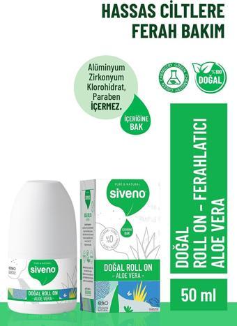 Siveno %100 Doğal Roll-On Aloe Vera Deodorant Ter Kokusu Önleyici Bitkisel Lekesiz Vegan 50 ml