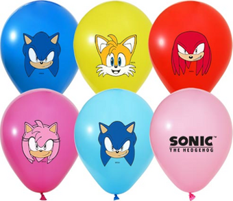 Balonevi Balon 4+1 Sonic Baskılı 12 Inc 8 Li Paket