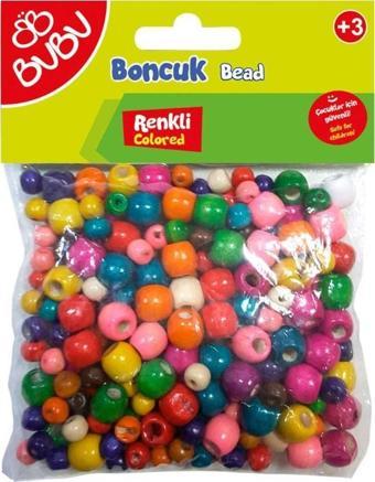 Bu-Bu Yuvarlak Renkli Ahşap Boncuk Karışık