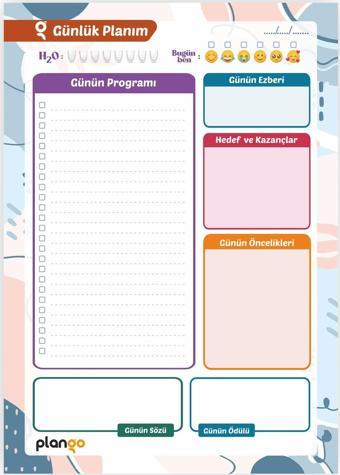 Plango Günlük Planlayıcı - Daily Planner - Ders Çalışma Planlayıcı - Planlama Defteri