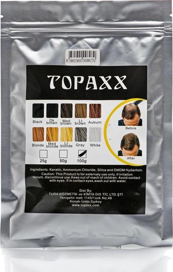 Topaxx Siyah/Black Dolgunlaştırıcı Saç Fiber Topik Tozu 100 gr