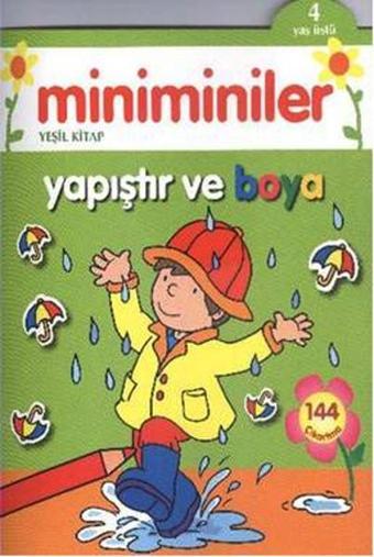 Miniminiler Yeşil Kitap Yapıştır ve Boya - 4 Yaş Üstü - Kolektif  - Parıltı Yayınları