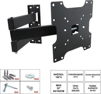 Microstar Lcd Askı Aparatı Hareketli Üç Kollu 32 82-102Cm Mıcrostar