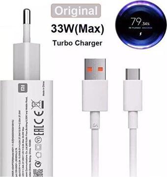 MI Xiaomi Şarj Aleti 33 Watt Note 8/9/10 Hızlı Şarj Aleti Başlık+Kablo Set 33 W Turbo