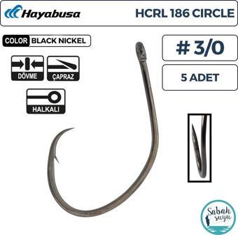 Hayabusa HCRL 186 Delikli Circle İğne Siyah #3/0 (5 Adet)