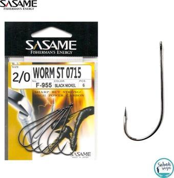 Sasame F-955 Worm Tırnaklı Halkalı İğne #2/0 (6Ad) Siyah