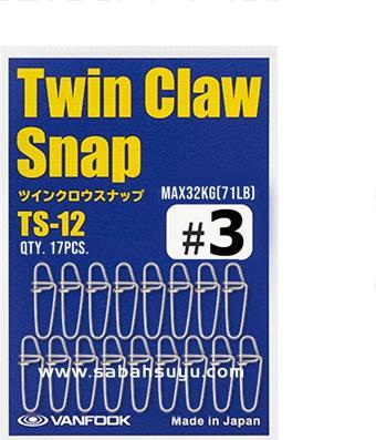 Vanfook Twin Claw Snap TS-12 Silver #3 19mm 71lb/32kg (17Ad)