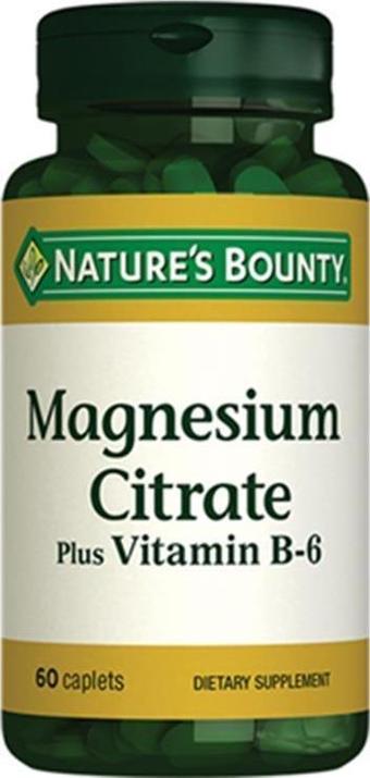 Nature's Bounty Magnesium Citrate Plus Vitamin B-6 60 Tablet