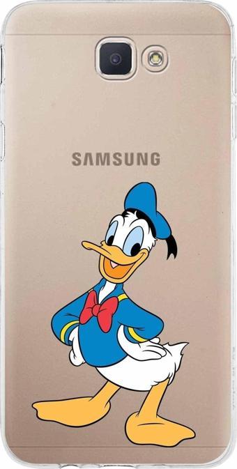 Printify Samsung Galaxy J5 Prime Kapak Donald Duck Tasarımlı Şeffaf Silikon Kılıf