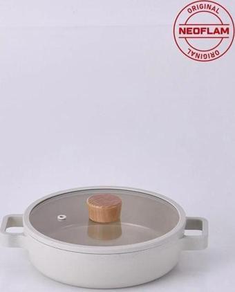 Neoflam Fika Alüminyum Cam Kapaklı Sahan 20 Cm Bej D-NEOF120SH