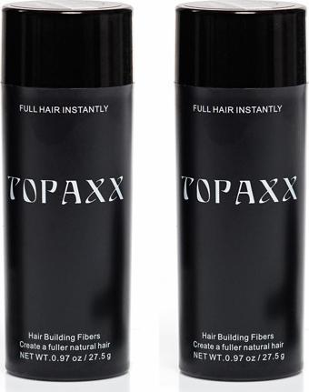 Topaxx 2 Adet Siyah/black Dolgunlaştırıcı Saç Fiber Topik Tozu 27,5 Gr