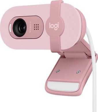 Logitech Brio 100 Full HD 1080p Gizlilik Kapaklı Mikrofonlu Web Kamerası Pembe