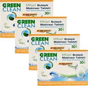 U Green Clean 30'lu Bulaşık Makinası Deterjanı Tablet 4 Adet