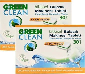 Green Clean Bitkisel Bulaşık Makinesi Tableti 30'lu X 2 ADET