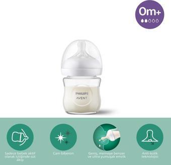 Philips Avent Natural Response Doğal Tepkili Cam Biberon, 120Ml, 0 Ay