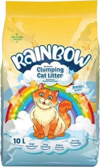 Rainbow Parfümlü İnce Taneli Bentonit Kedi Kumu 10 lt