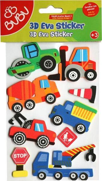 Bu-Bu 3D Eva Sticker Küçük Karışık Araçlar Bubu-Sts042