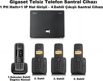 Gigaset C530 Ip 4 Dahili Dect Telsiz Kablosuz Telefon Santrali