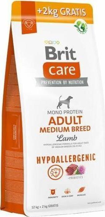 Brit Care Hypo-Allergenic Orta Irk Kuzulu Yetişkin Köpek Maması 12 + 2 Kg