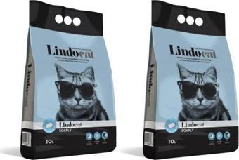 LindoCat İnce Sabun Kokulu Topak Bentonit Kedi Kumu 10 Lt 2 adet