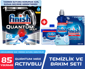 Finish Quantum Max 85'li Bulaşık Kapsülü + Temizlik ve Bakım Seti