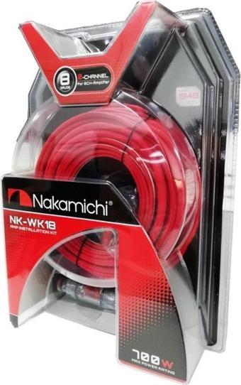 Nakamichi Nk-Wk18 - Amplifikatör Montaj Kiti 8Ga % 100 Bakır Orjınal 5Mt Yenı Seri Set Kablo.