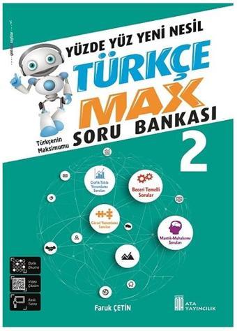 Ata Yayınları 2. Sınıf Yüzde Yüz Yeni Nesil Türkçe Max Soru Bankası - Ata Yayıncılık