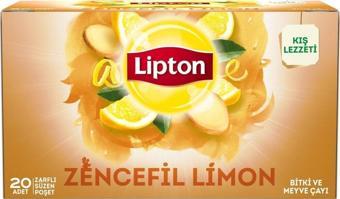 Lipton Bitki Çayı Zencefil Limon 20'Li Bardak Poşet 40 G