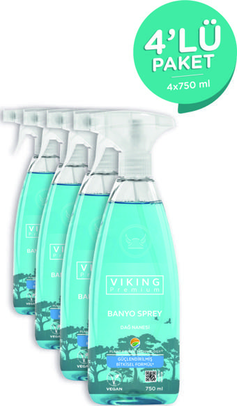 Viking Banyo Spreyi Dağ Nanesi 750 Ml 4 Adet