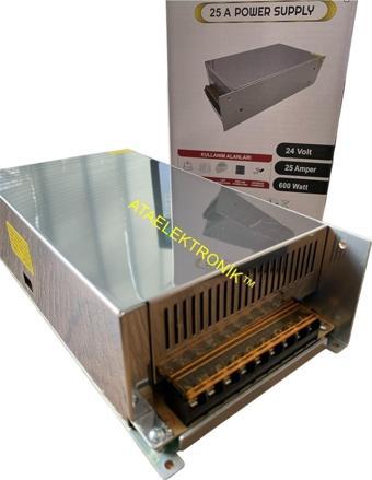 Ata Elektronik 24 Volt 25 Amper 600 Waat Kalın Tip Metal Kasa Trafo Adaptör 24v 25a 600w Fanlı