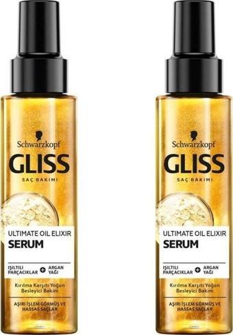 Gliss Schwarzkopf Ultimate Oil Elixir Besleyici Bakim Serumu 100 ml X 2 Adet