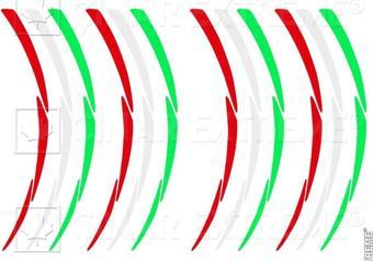 Italy Desing 3 Renk 3 Parçalı Reflektif Jant Şeridi Çınar Extreme