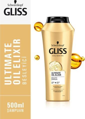 Gliss Ultimate Oil Elixir Besleyici Şampuan - Aminoasit Ve Argan Yağı Ile 500 ml