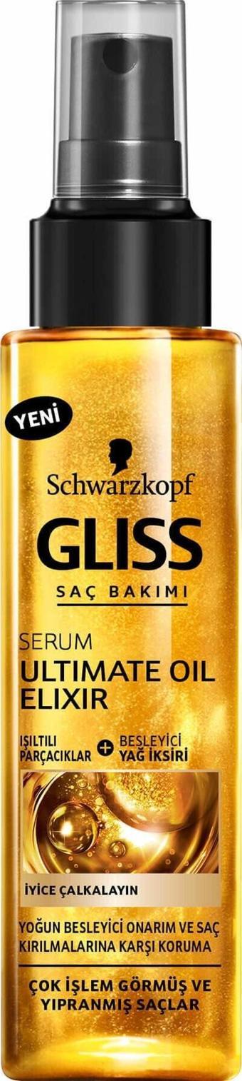 Gliss Ultimate Oil Elixir Nemlendirici Saç Bakım Bakım Serumu 100 ml 9000100801065