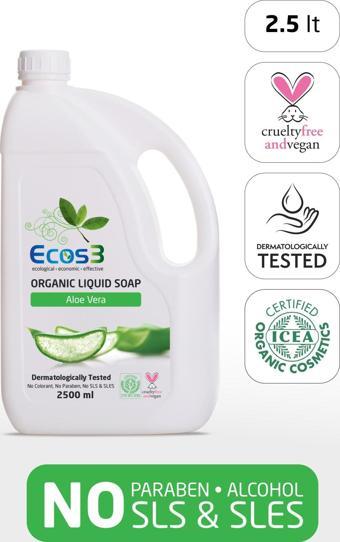 Sıvı Sabun, Organik & Vegan Sertifikalı, Ekolojik, Hipoalerjenik, Aloe Vera, 2500ml