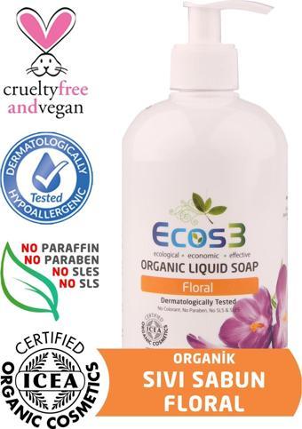 Sıvı Sabun, Organik & Vegan Sertifikalı, Ekolojik, Hipoalerjenik, Floral, 500ml