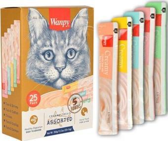 Wanpy Karışık Sıvı Kedi Ödülü Kedi Ödül Maması 25 x 14 Gr